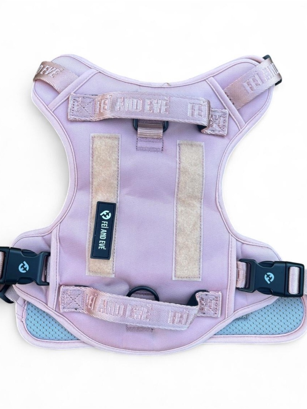 Fei and Eve Large Pink Classic Dog Harness with Velcro for patches